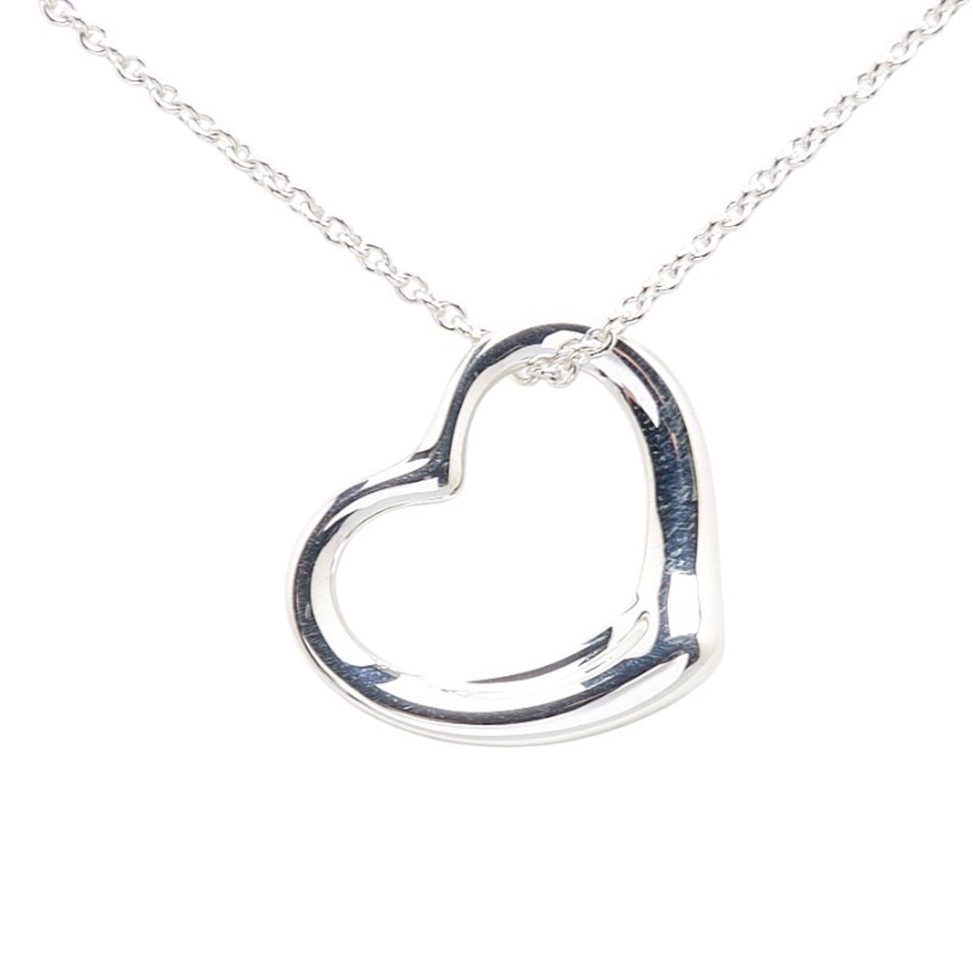 Open Heart Pendant Necklace Sterling Silver 18.2mm