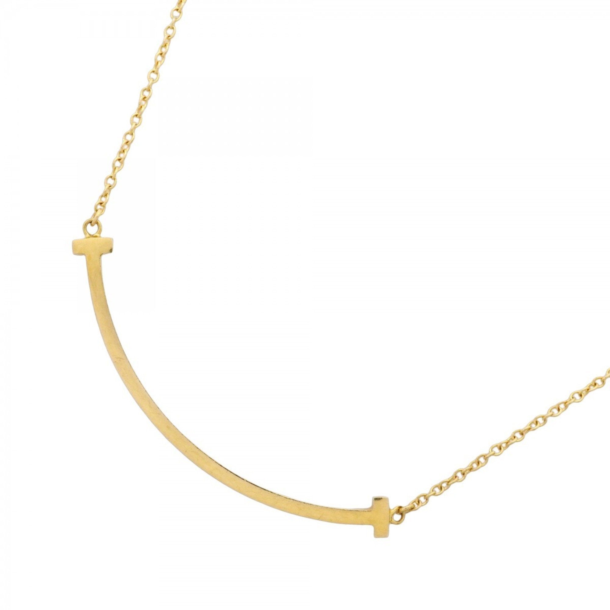 T Smile Pendant Necklace 18K Yellow Gold