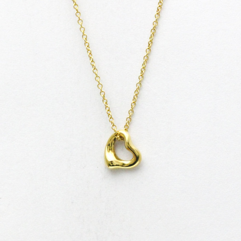 Open Heart Pendant Necklace 18K Yellow Gold 7mm