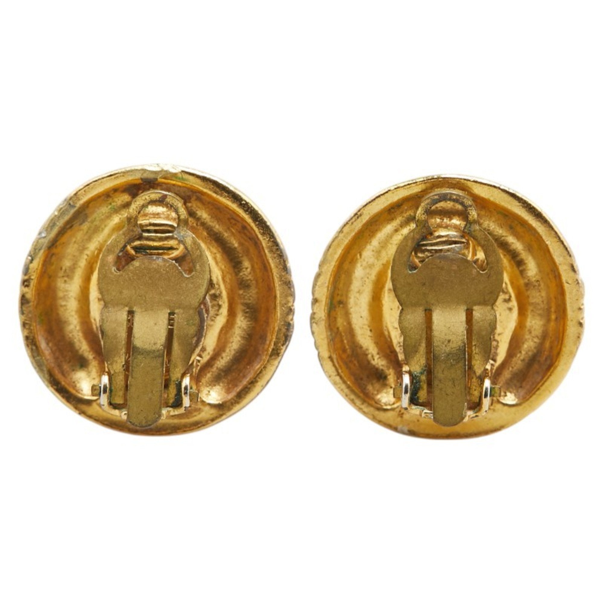 CC Logo Clip-On Earrings Metal Gold-Tone Metal