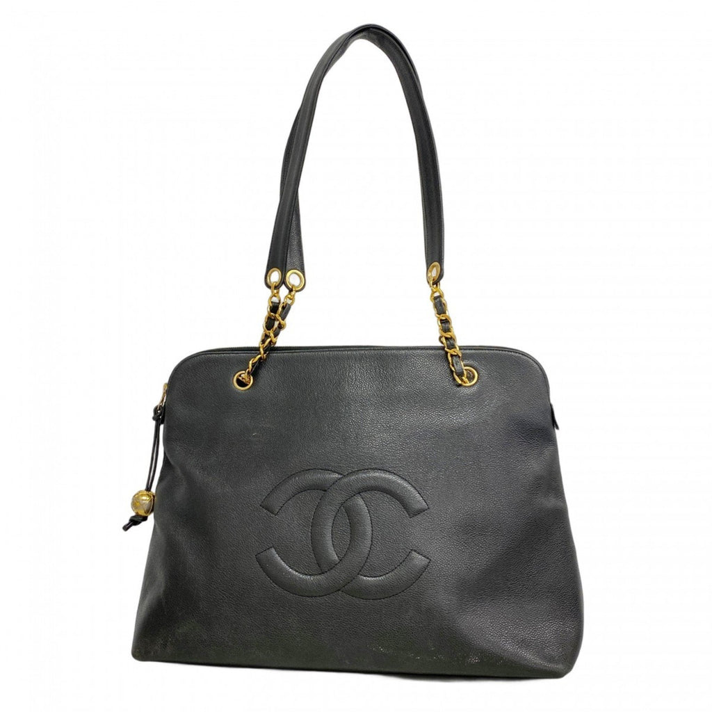 Vintage Timeless Zip Tote Caviar Large