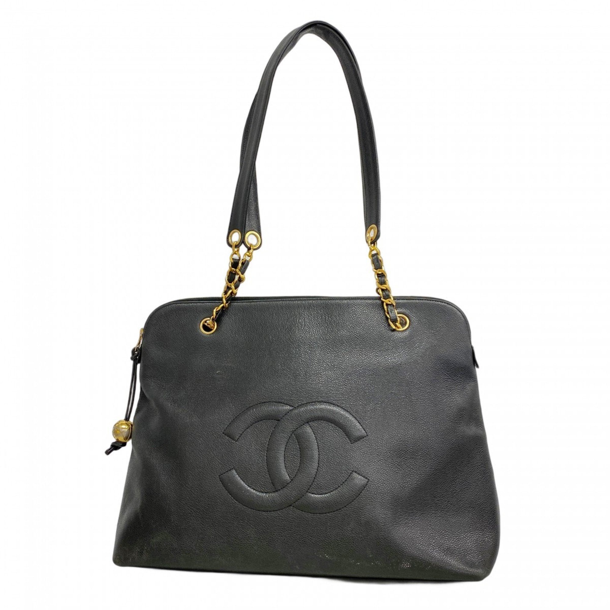Vintage Timeless Zip Tote Caviar Large