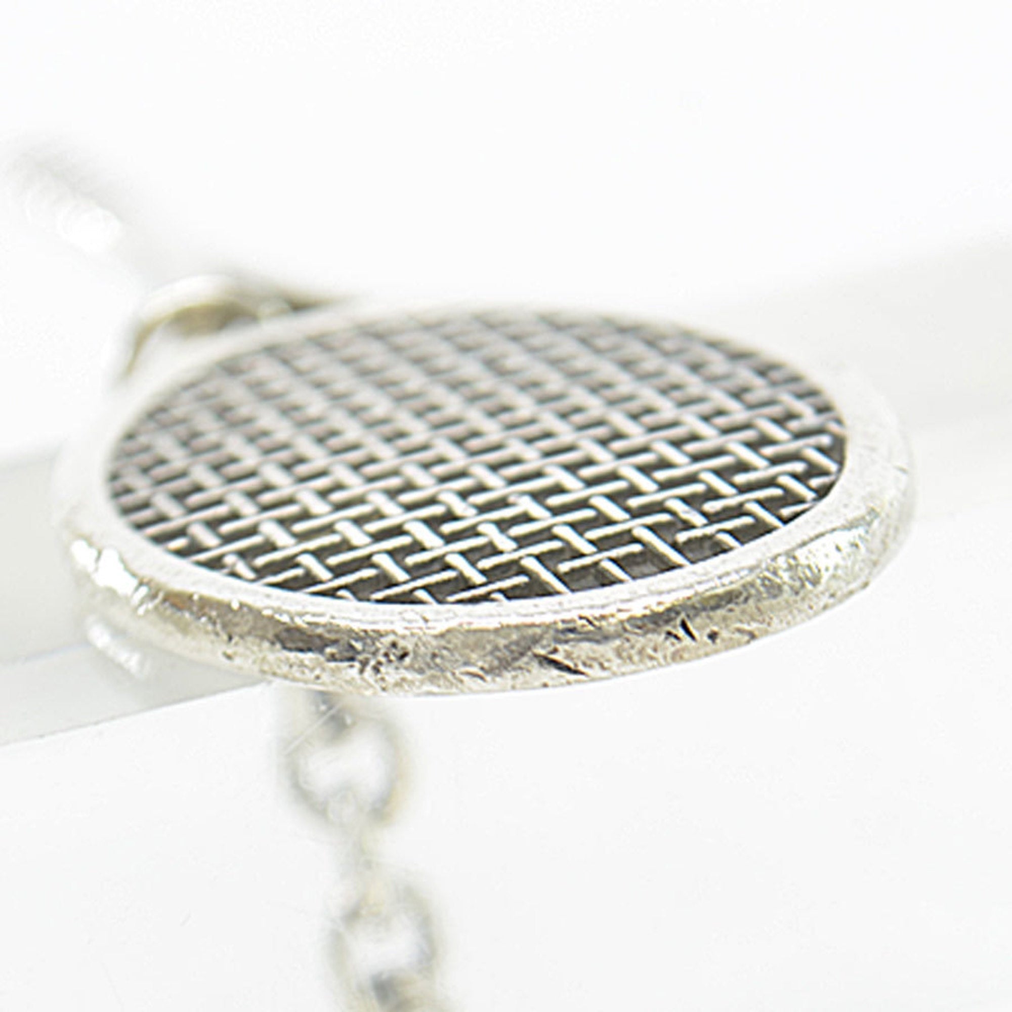 Tennis Racket and Ball Charm Necklace Sterling Silver