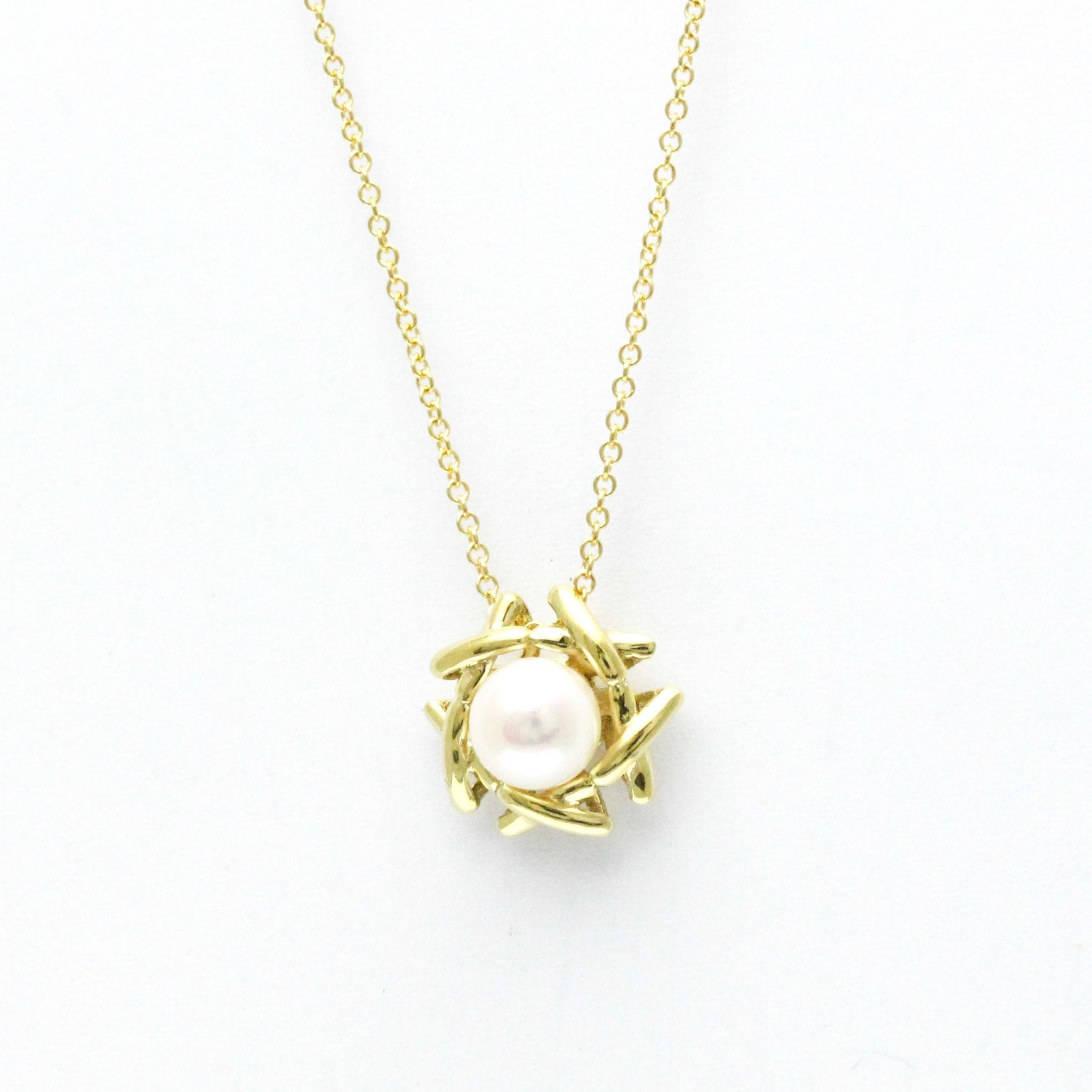 Pendant Necklace 18K Yellow Gold with Pearl
