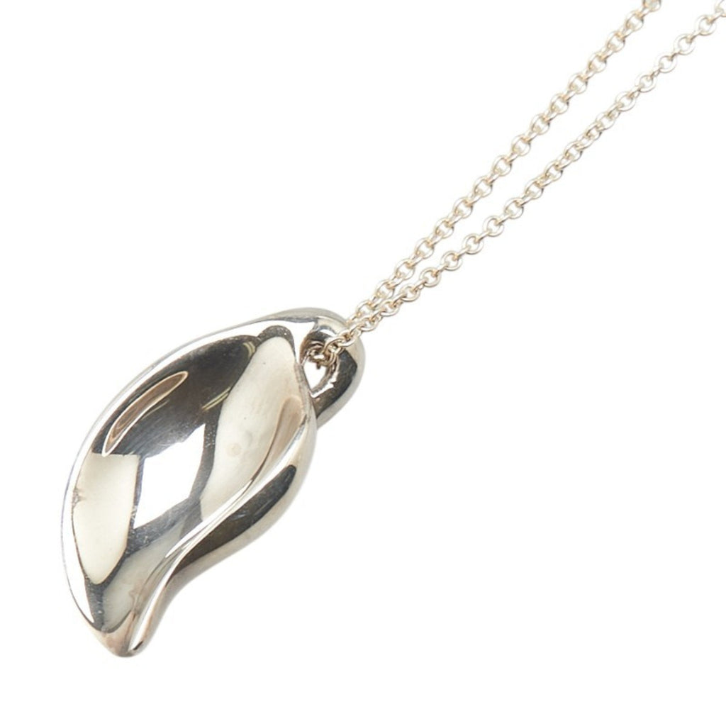 Leaf Pendant Necklace Sterling Silver