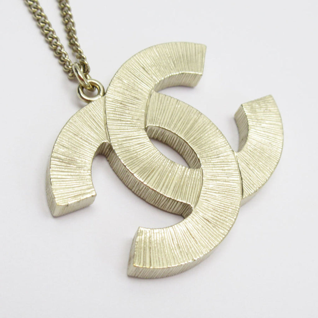 CC Logo Pendant Necklace Gold-Tone Metal