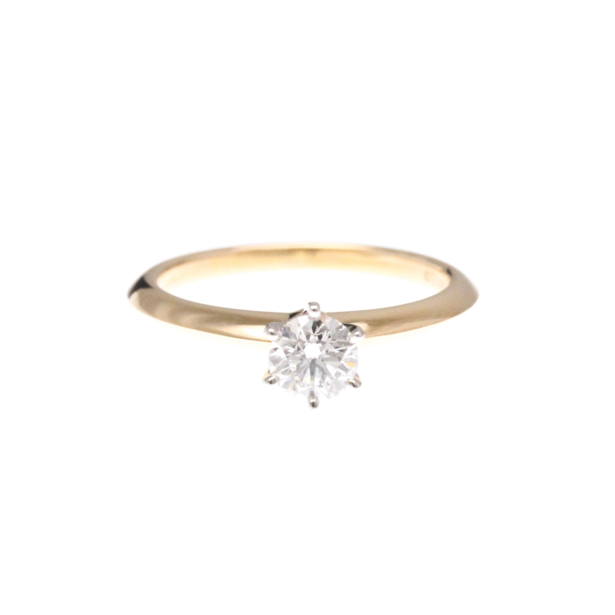 Solitaire Ring 18K Rose Gold and Platinum with Diamond