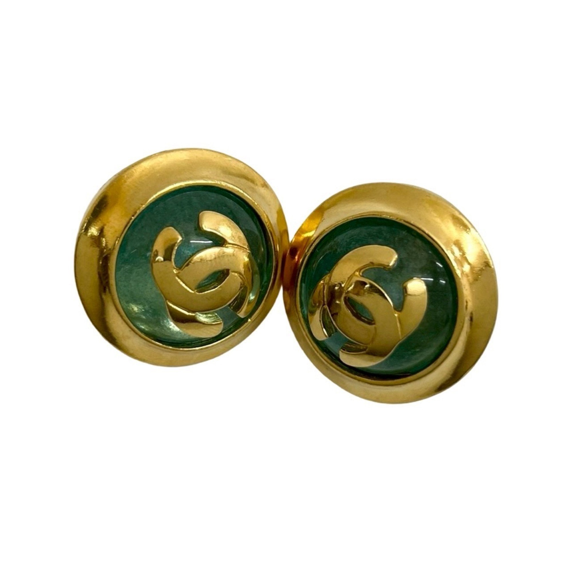 CC Logo Clip-On Earrings Metal Gold-Tone Metal
