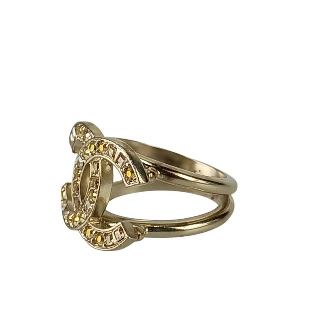 CC Logo Ring Gold-Tone Metal