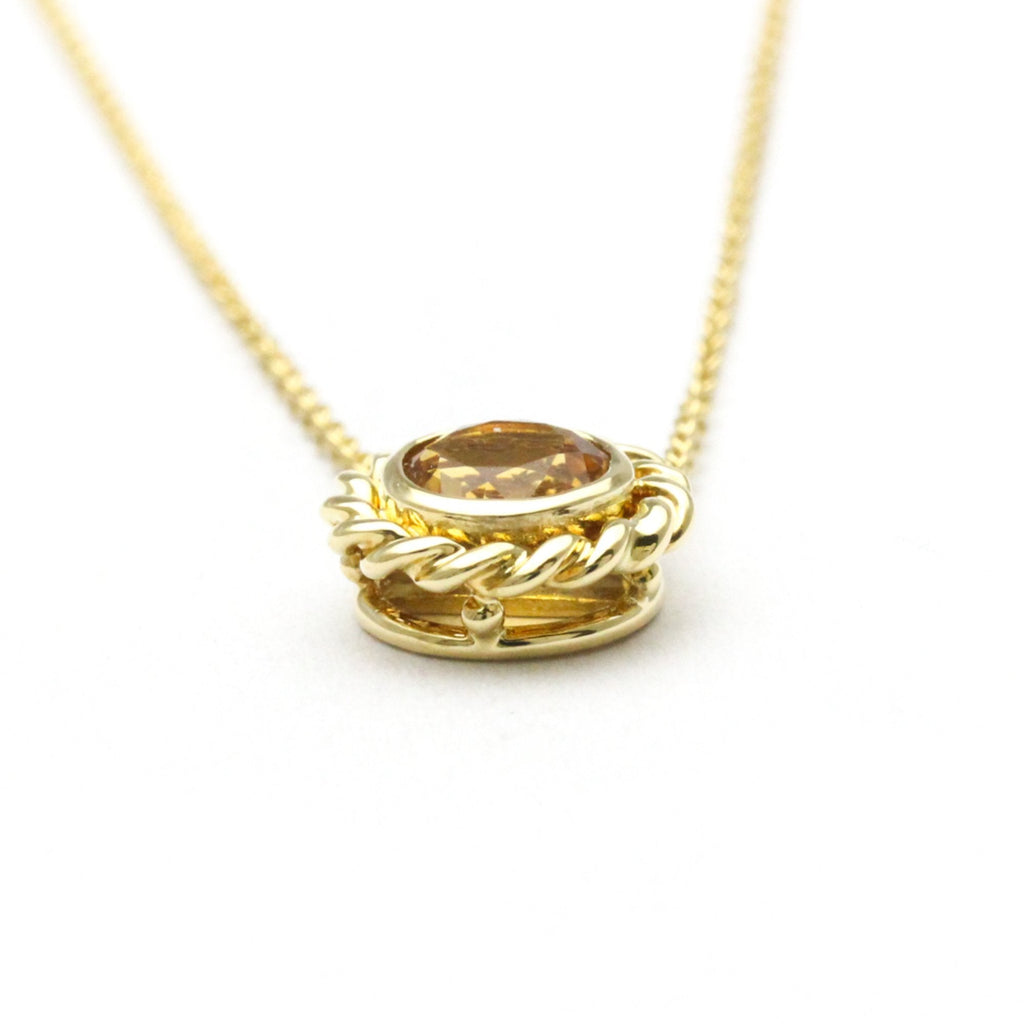 Pendant Necklace 18K Yellow Gold with Citrine