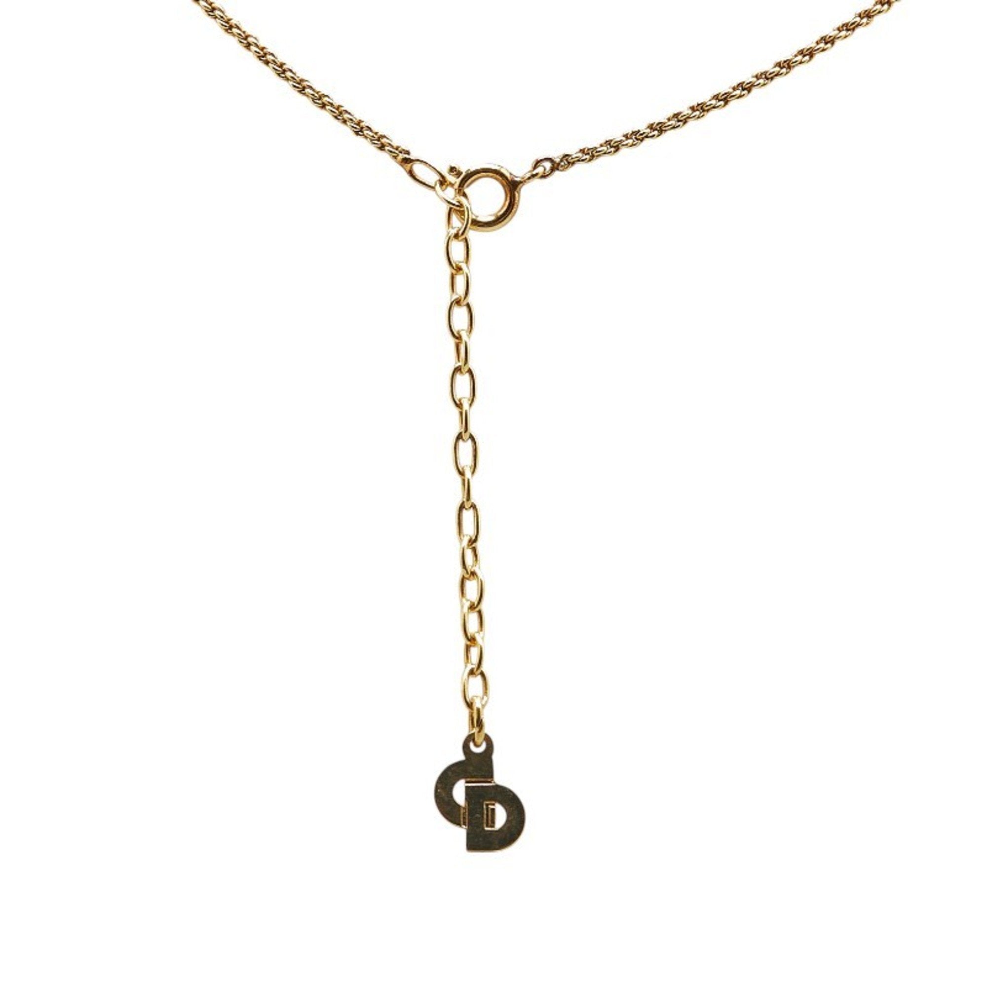 Pendant Necklace Gold with Rhinestone