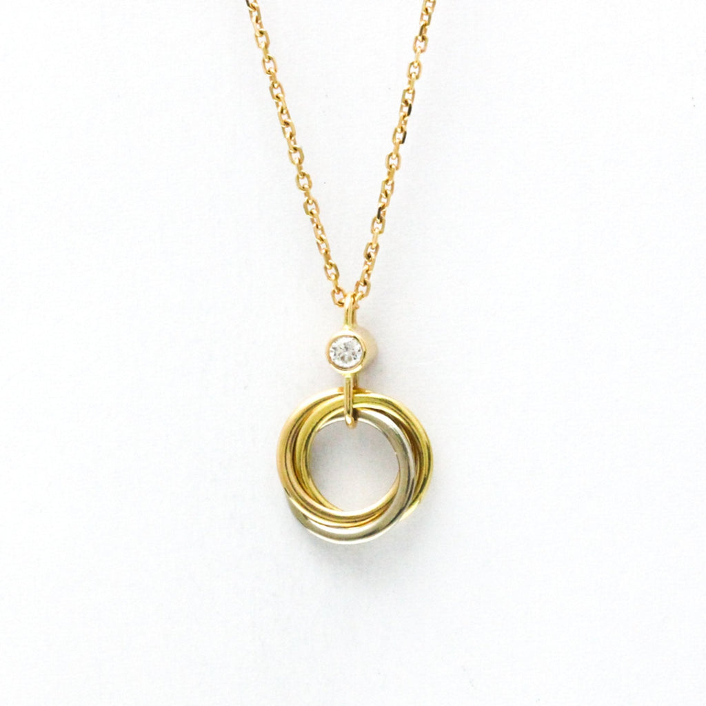 Trinity Pendant Necklace 18K Tricolor Gold