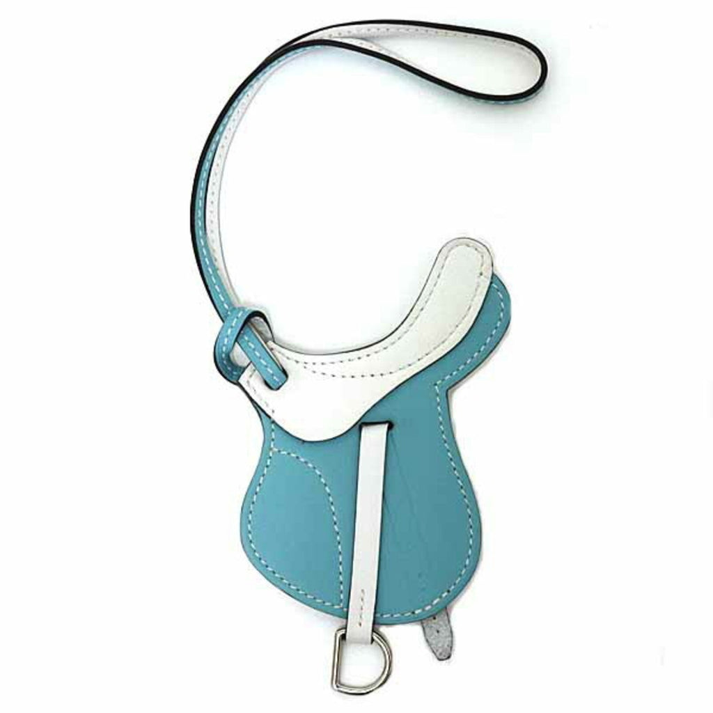 Paddock Sailor Charm Saddle Swift Leather Blue and White Handbag Charm
