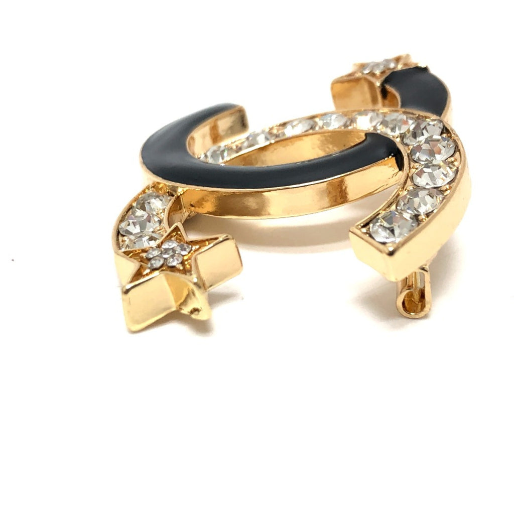 23A Brooch Metal Gold Black