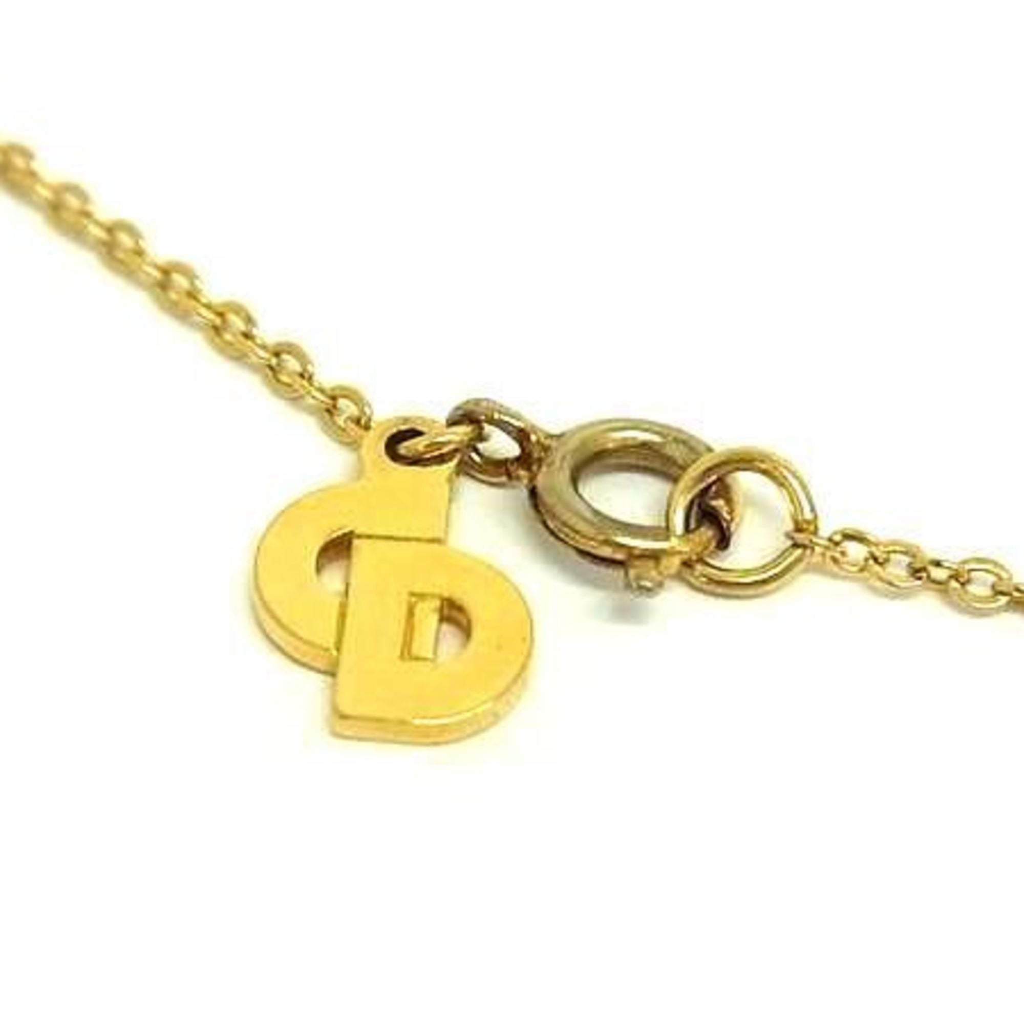 Pendant Necklace Gold Metal With Color Stone And Rhinestone