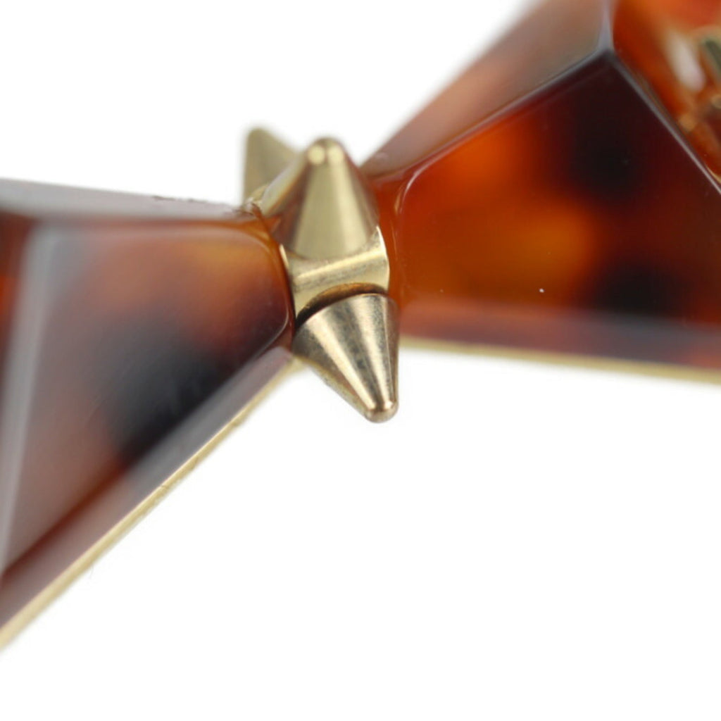 Spiky Bow Bangle Metal and Plastic Brown Gold Bracelet