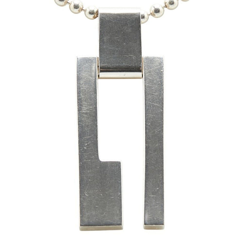 G Plate Pendant Necklace Sterling Silver