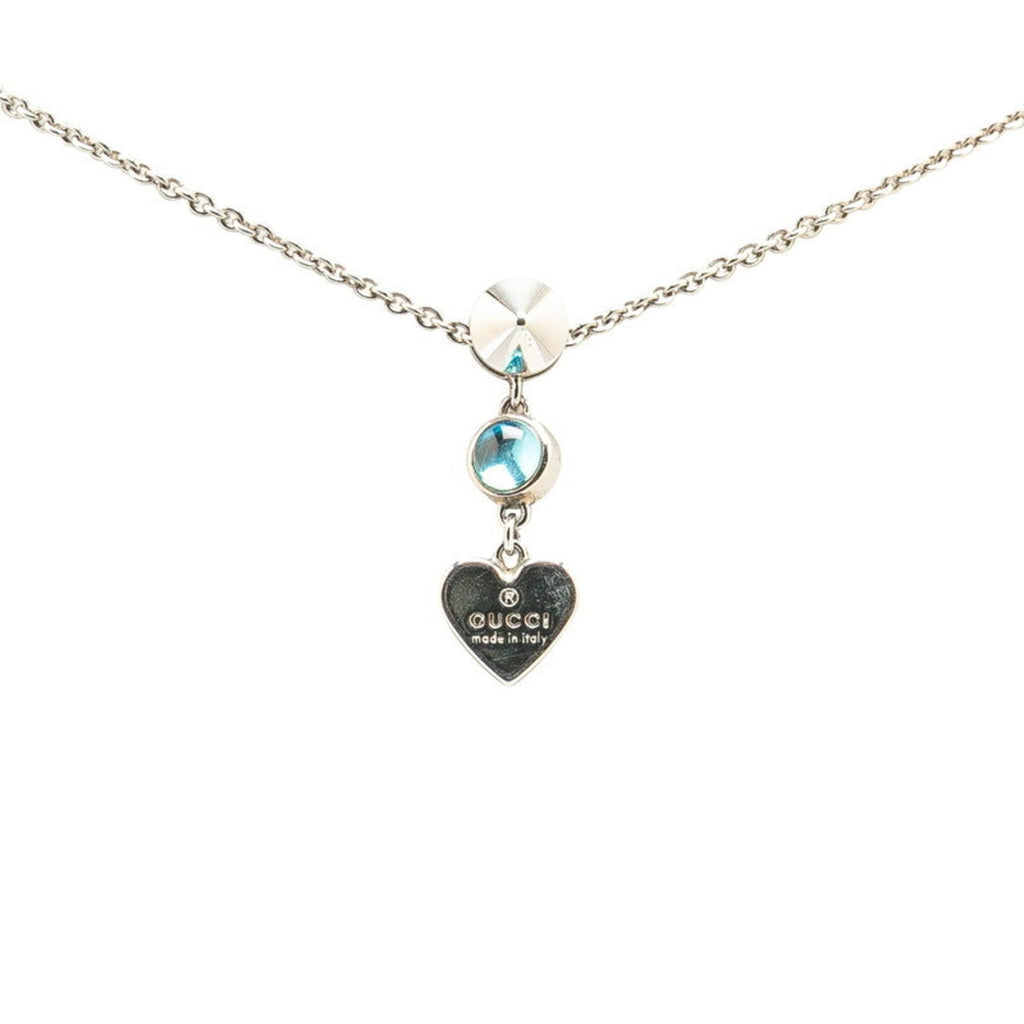 Pendant Necklace Silver Metal with Rhinestone