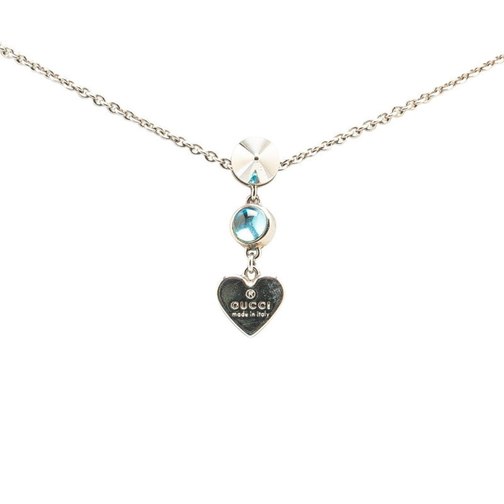 Pendant Necklace Silver Metal with Rhinestone