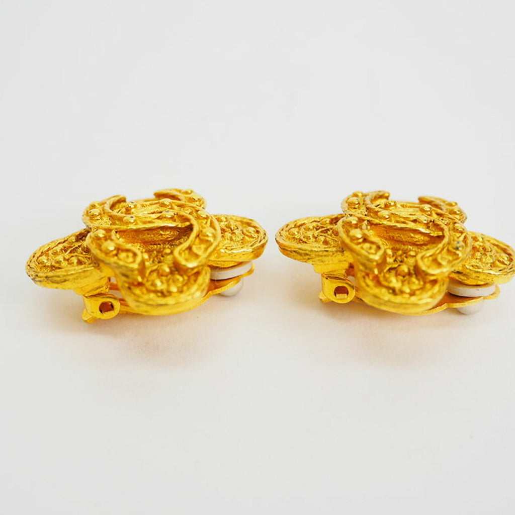 Vintage Earrings Gold-Tone Metal