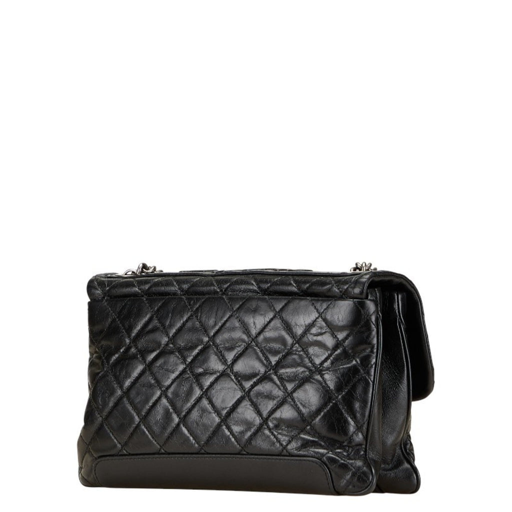 Aged Chain Compartment Messenger Bag Quilted Glazed Calfskin Medium