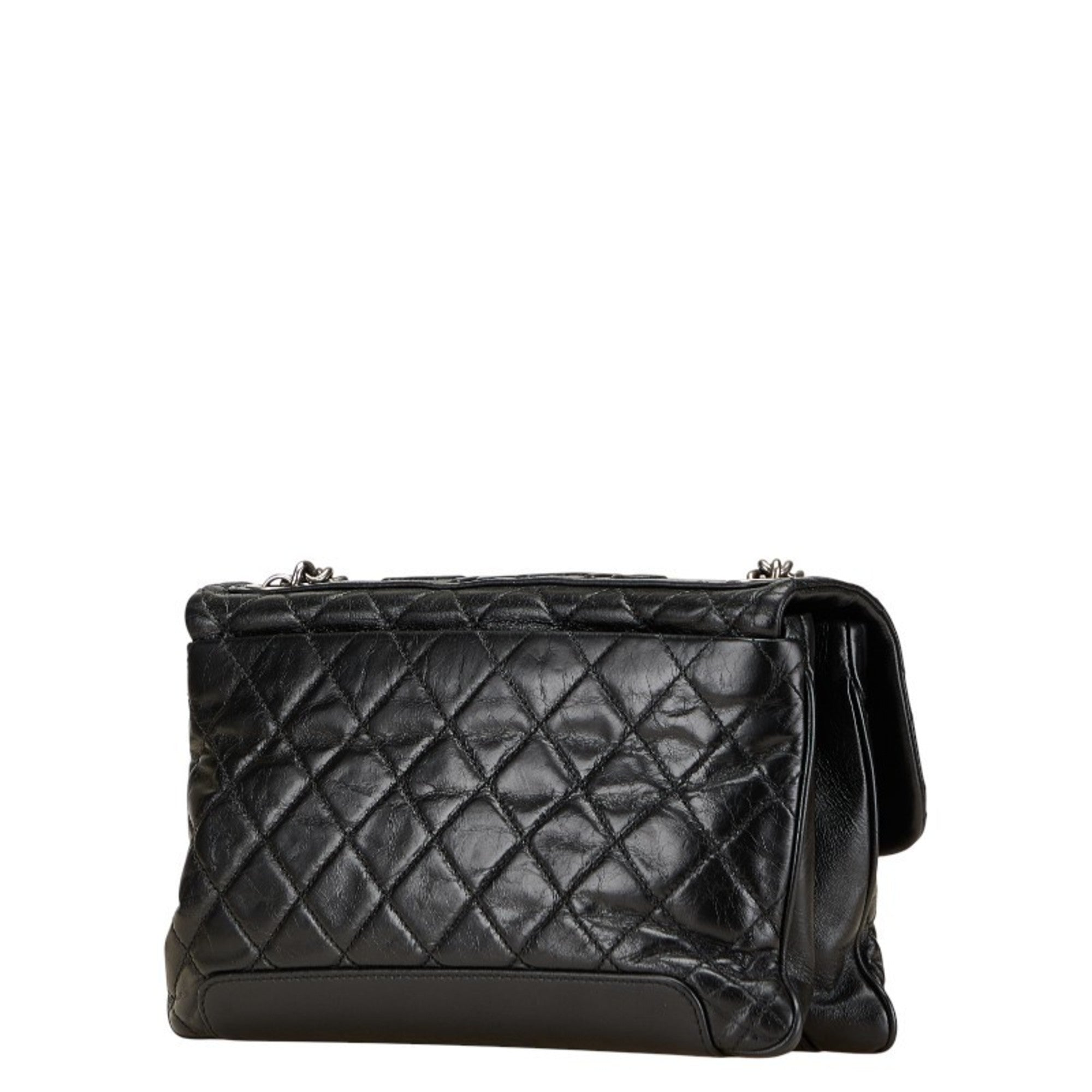 Aged Chain Compartment Messenger Bag Quilted Glazed Calfskin Medium