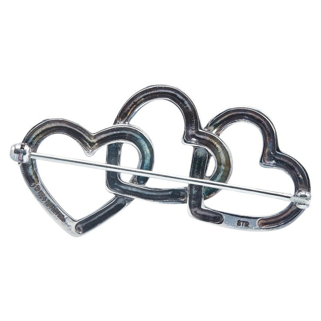 Open Heart Brooch Sterling Silver