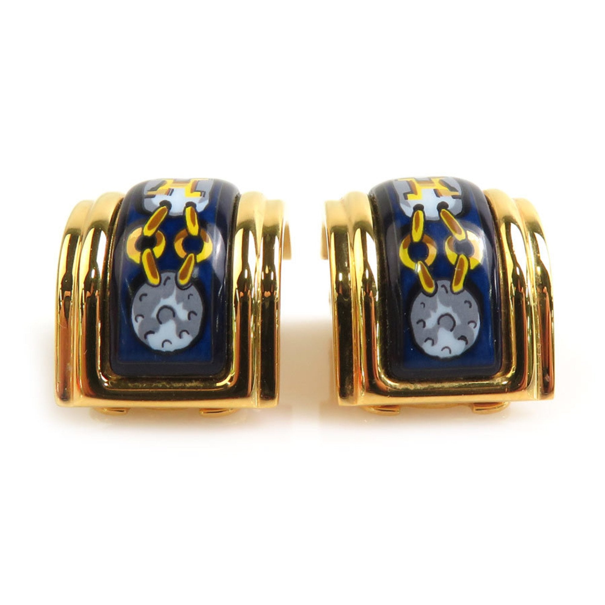 Clip-On Earrings Enamel and Metal