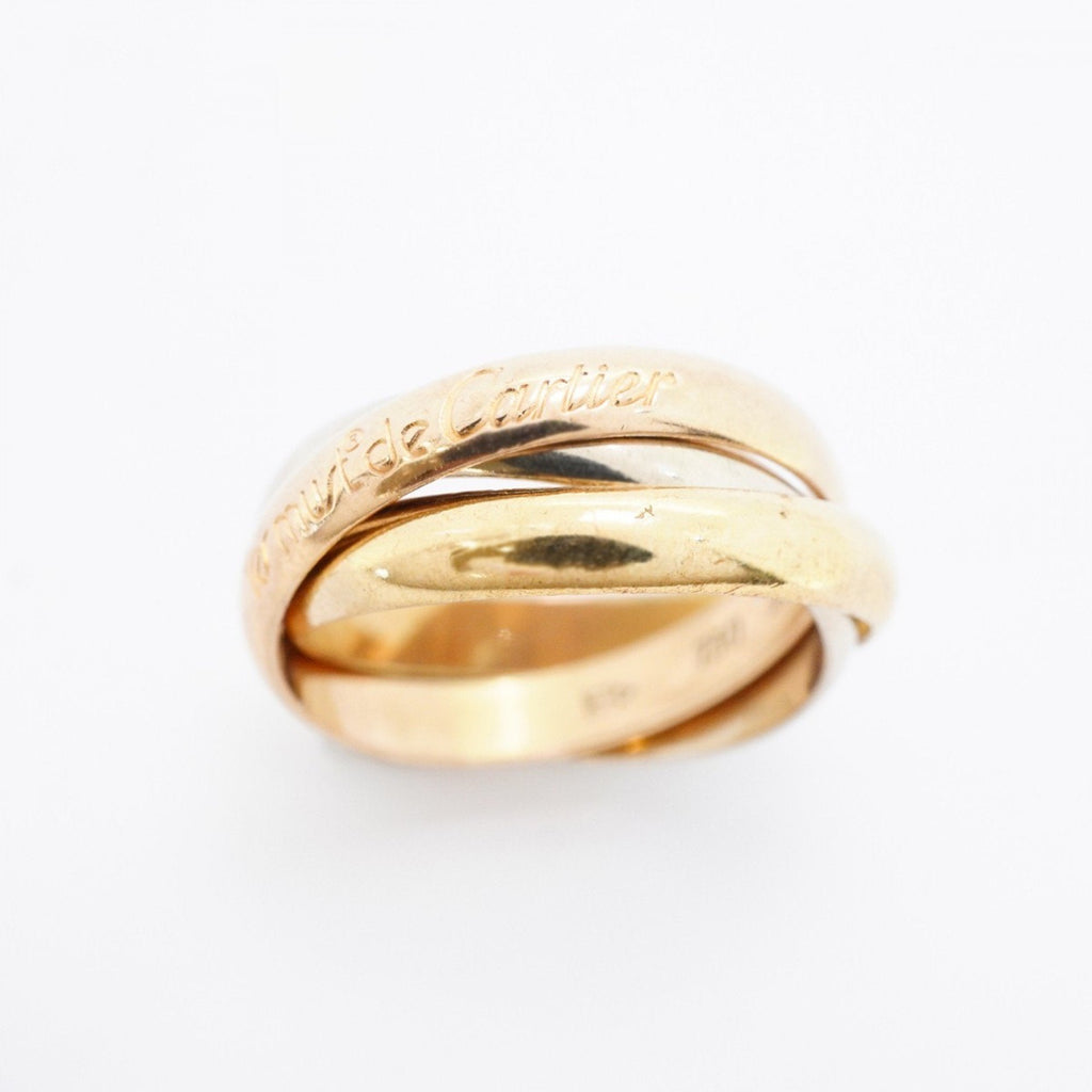 Vendome Louis Cartier Band Ring 18K Tricolor Gold