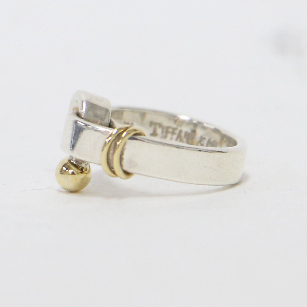 Hook Eye Ring 18K Yellow Gold and Sterling Silver