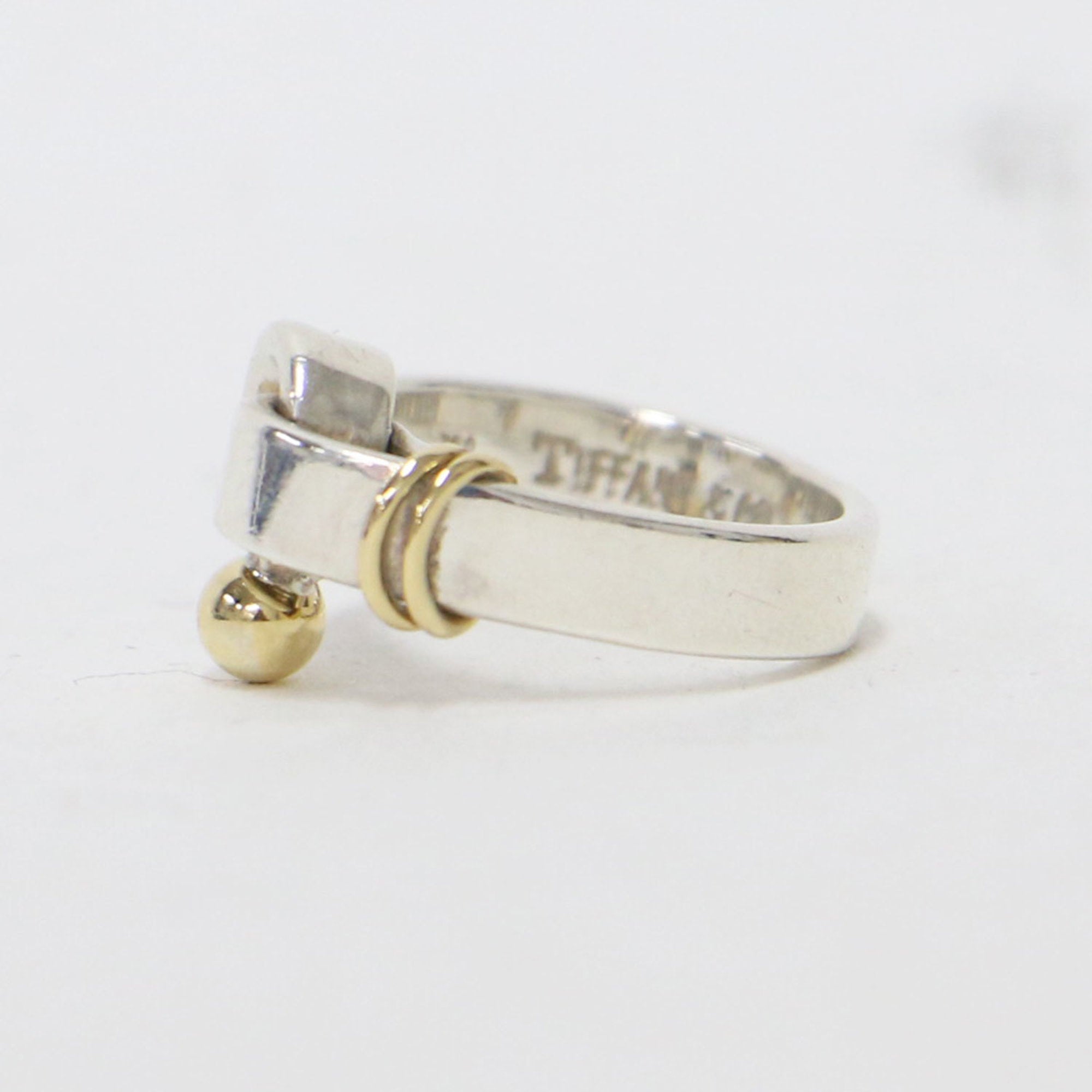 Hook Eye Ring 18K Yellow Gold and Sterling Silver