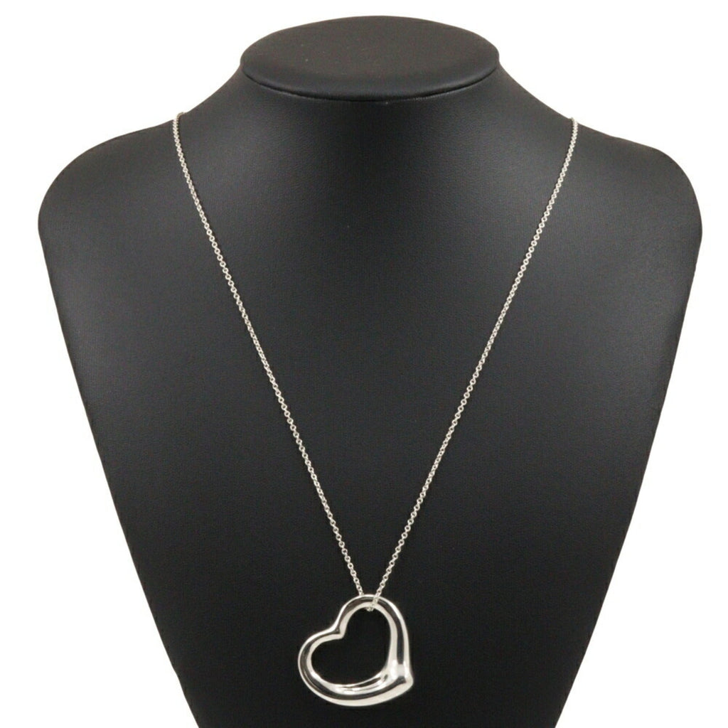 Open Heart Pendant Necklace Sterling Silver