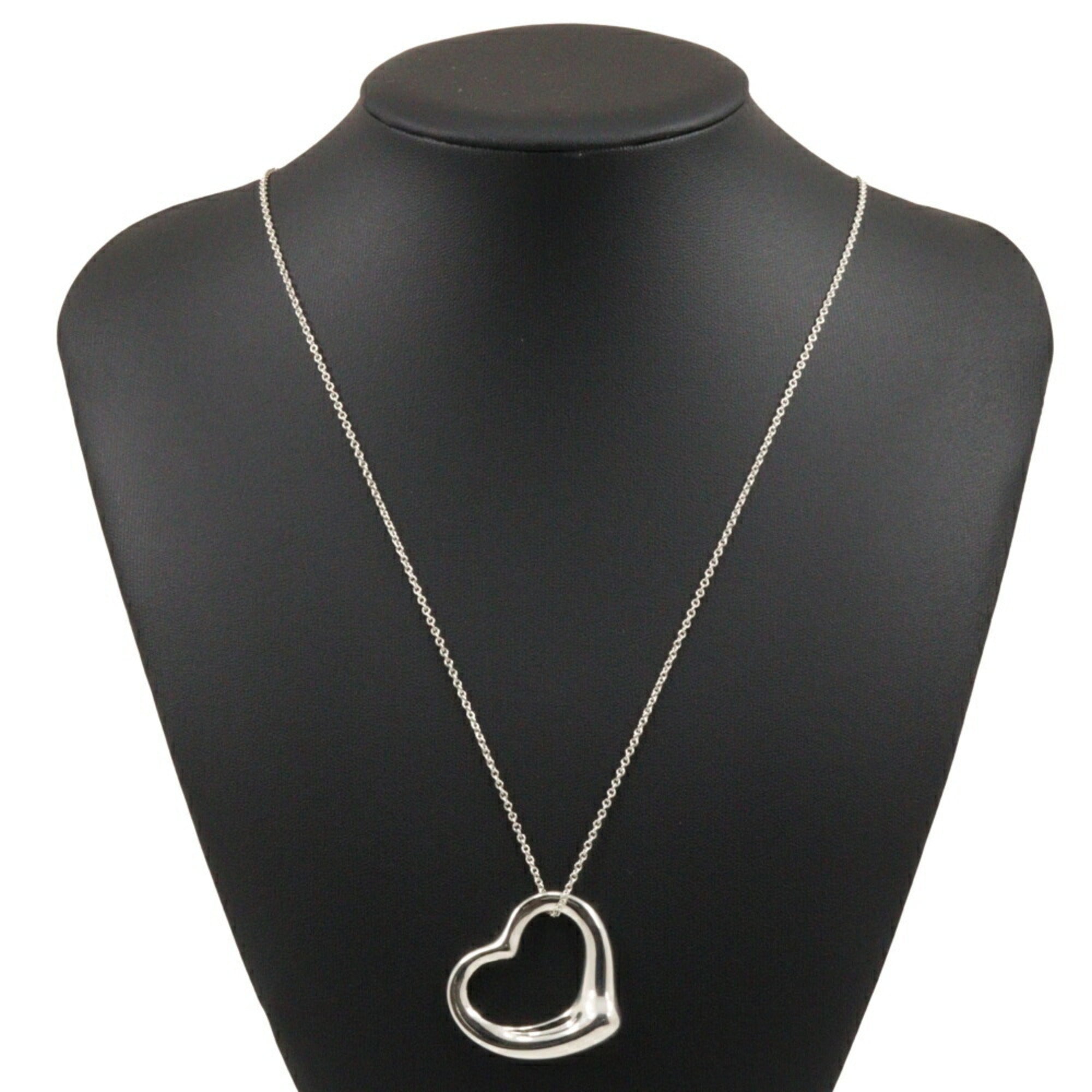 Open Heart Pendant Necklace Sterling Silver