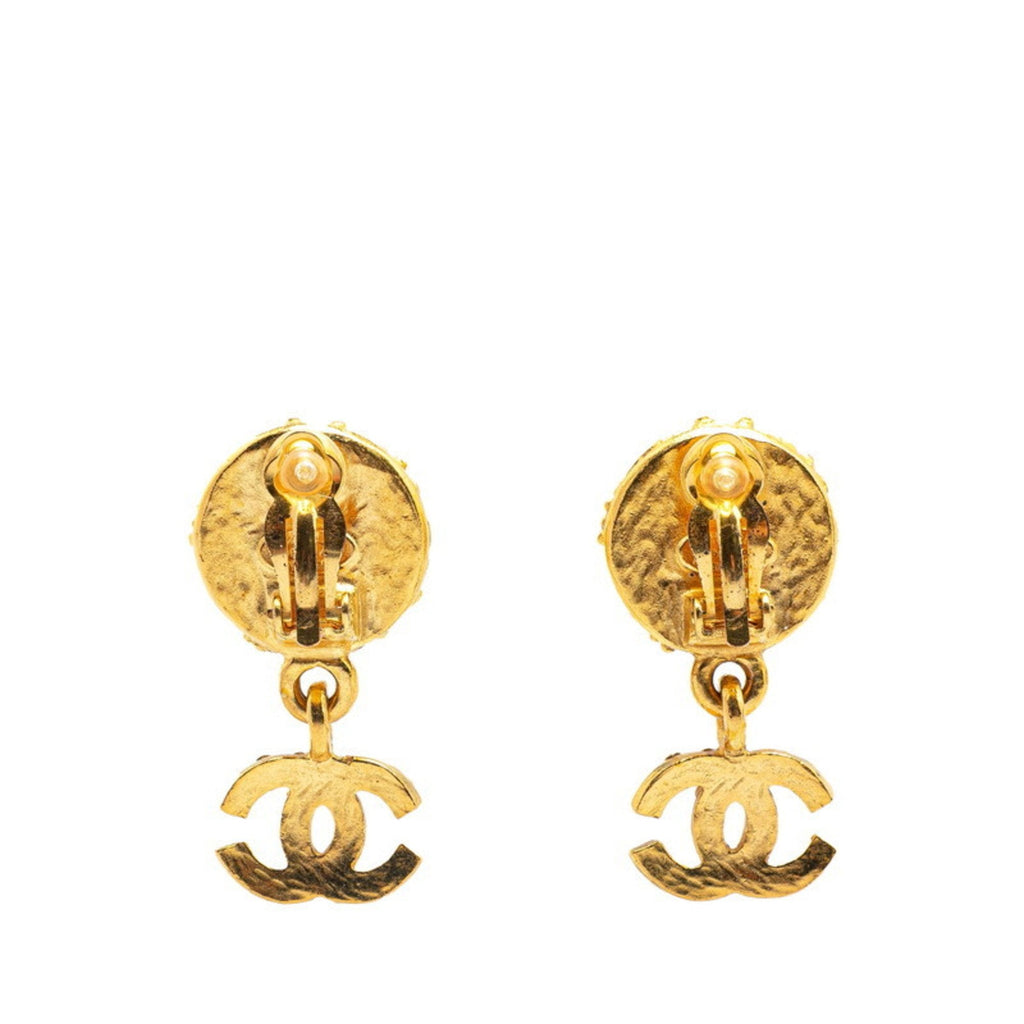 CC Logo Clip-On Earrings Metal Gold-Tone Metal