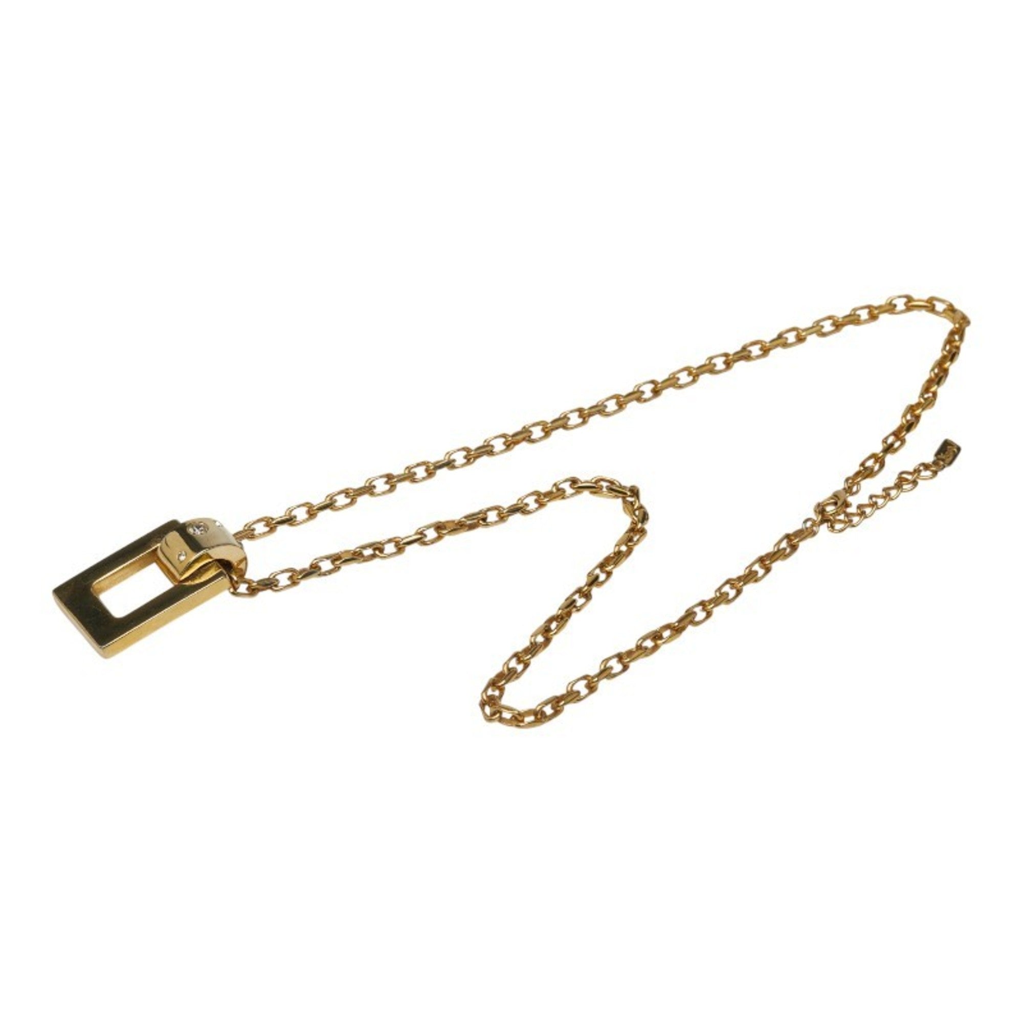 Pendant Necklace Gold With Rhinestone