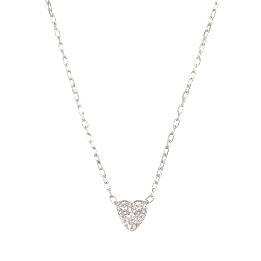 Pendant Necklace 18K White Gold with Diamond Mini