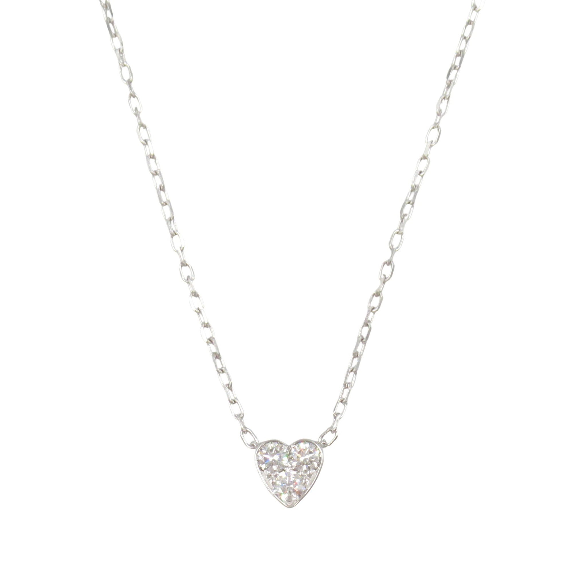 Pendant Necklace 18K White Gold with Diamond Mini