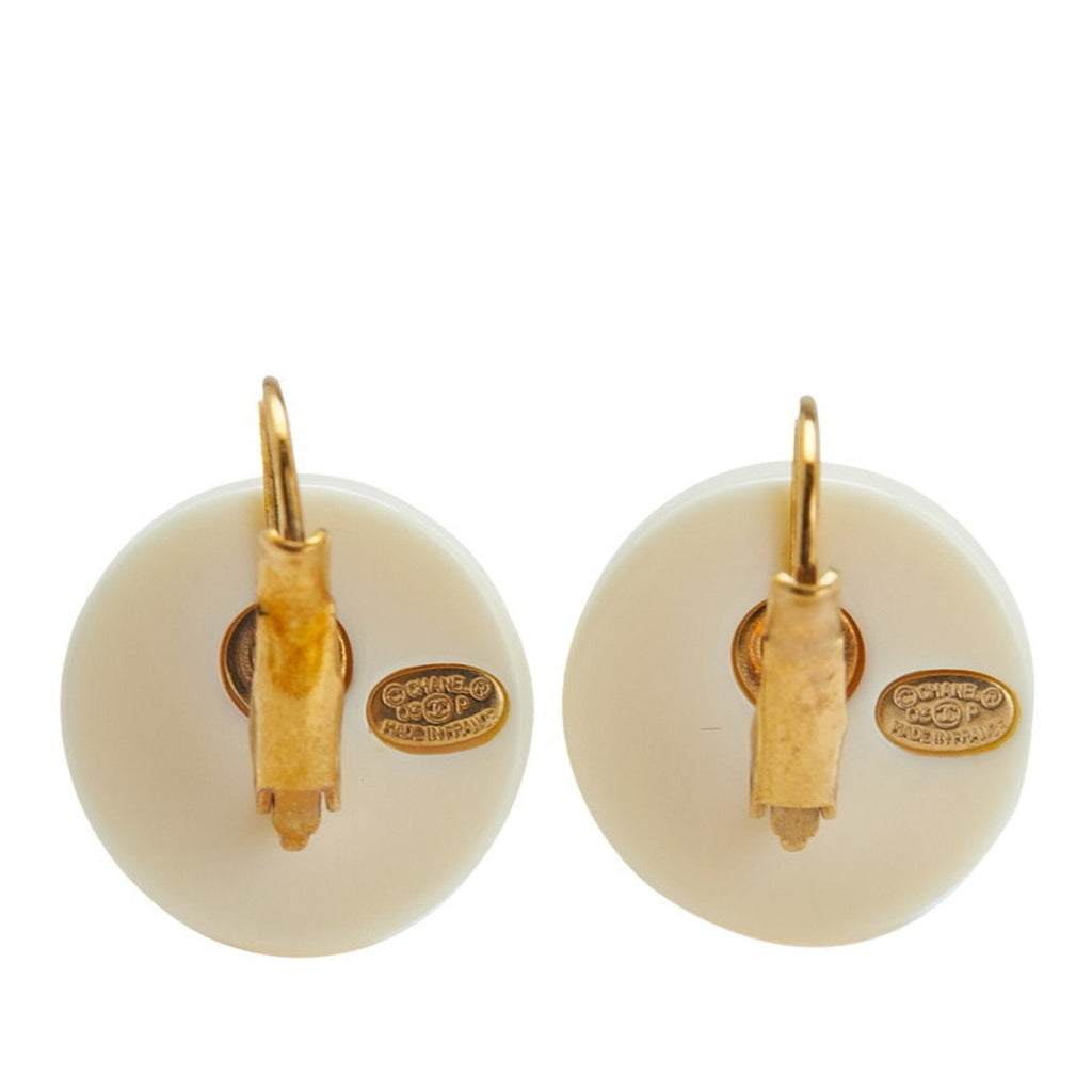 Camellia Earrings Gold and Plastic