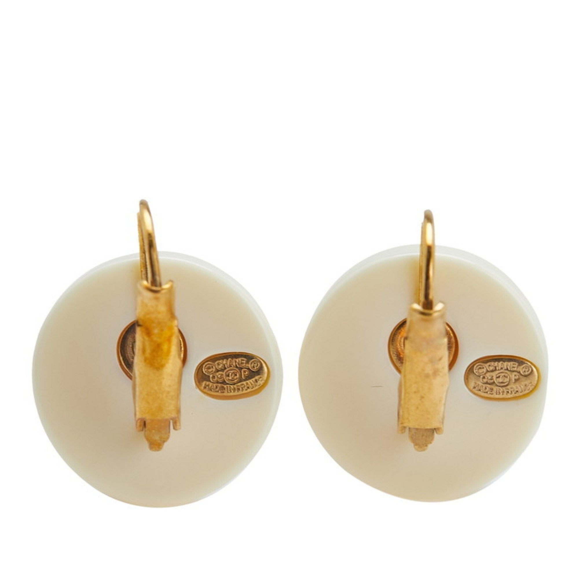 Camellia Earrings Gold and Plastic