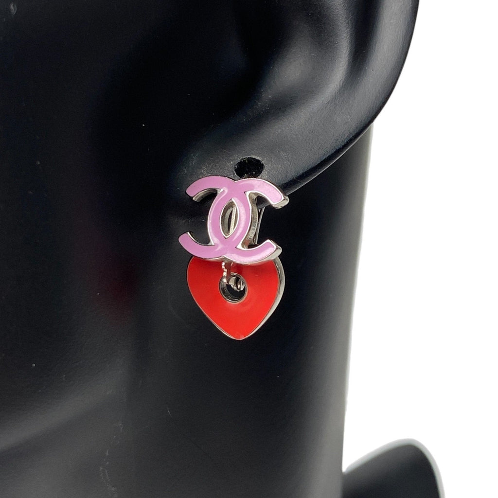 CC Logo Heart Earrings Metal