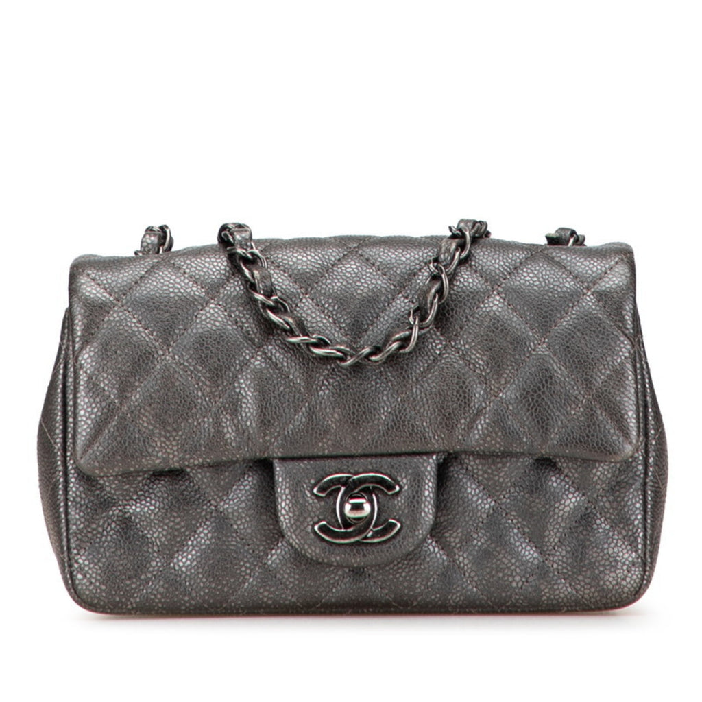 Classic Single Flap Bag Quilted Caviar Mini