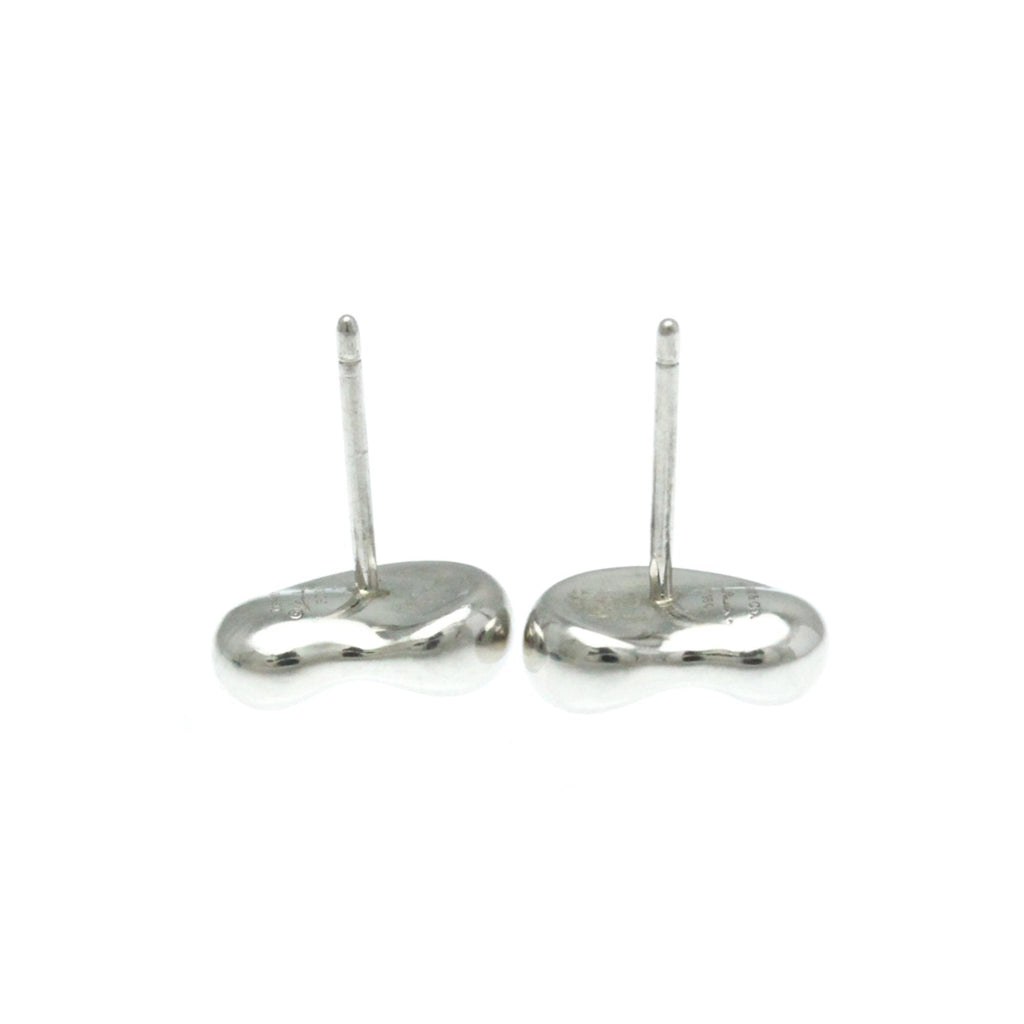 Bean Earrings Sterling Silver and Platinum 11.5mm Platinum
