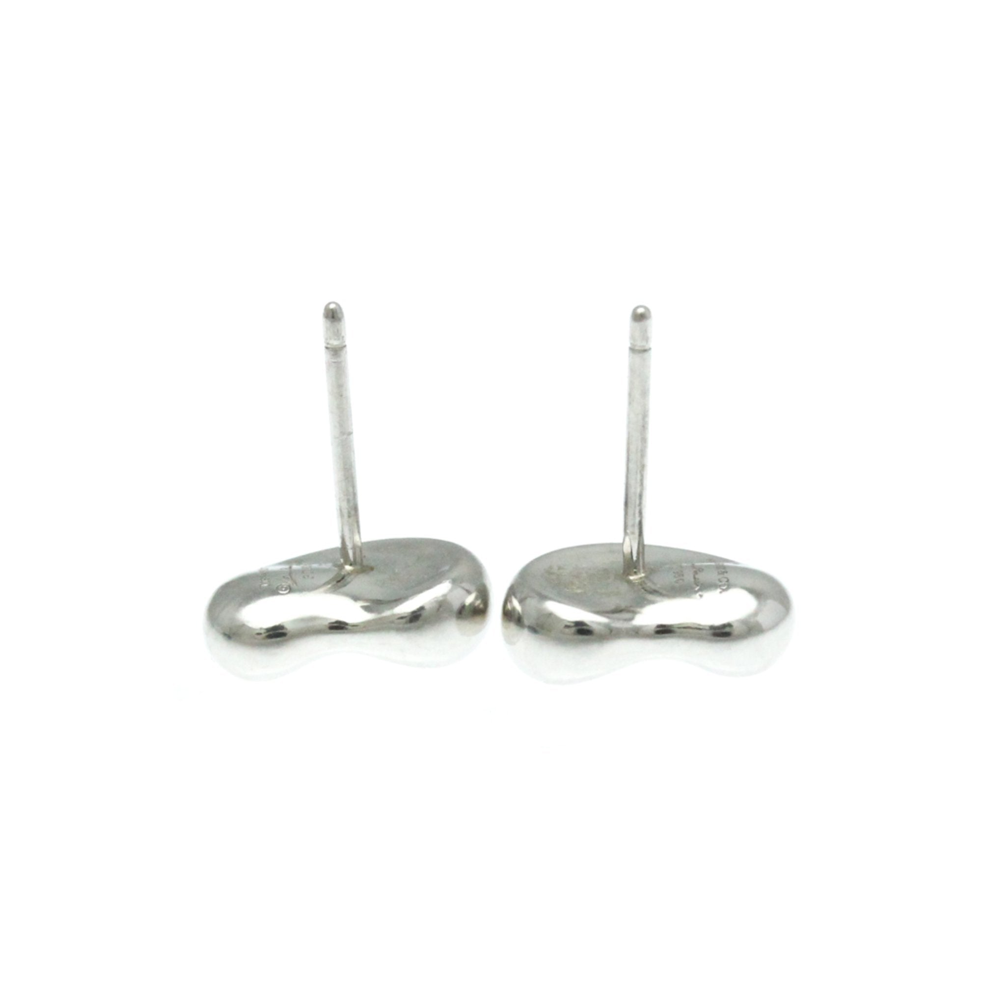 Bean Earrings Sterling Silver and Platinum 11.5mm Platinum