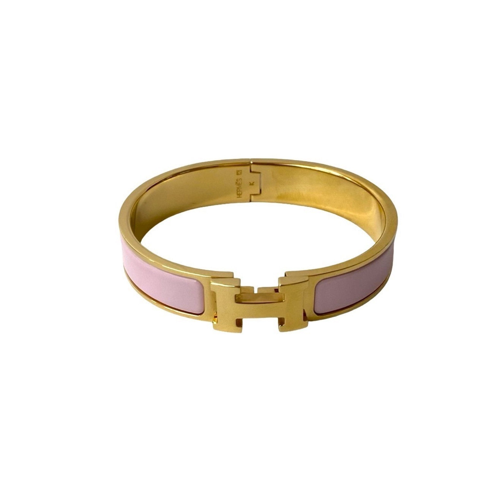 Click H Bracelet Metal Gold and Pink