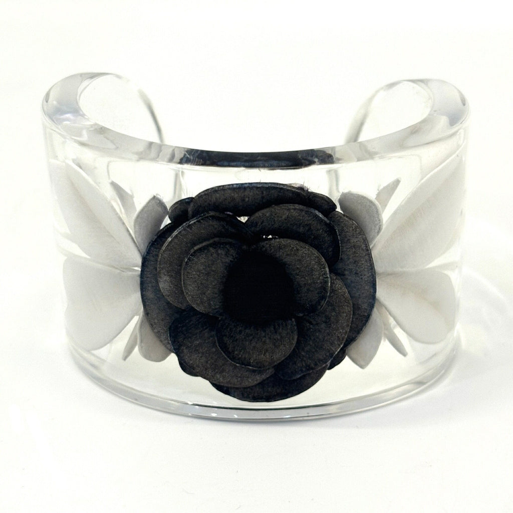 Camellia Bracelet Black and Clear Plastic