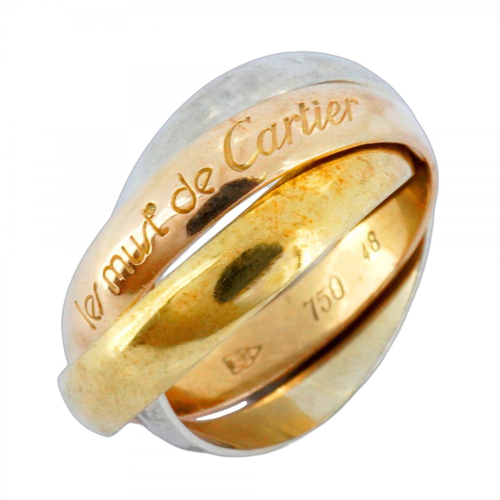 Vendome Louis Cartier Band Ring 18K Tricolor Gold