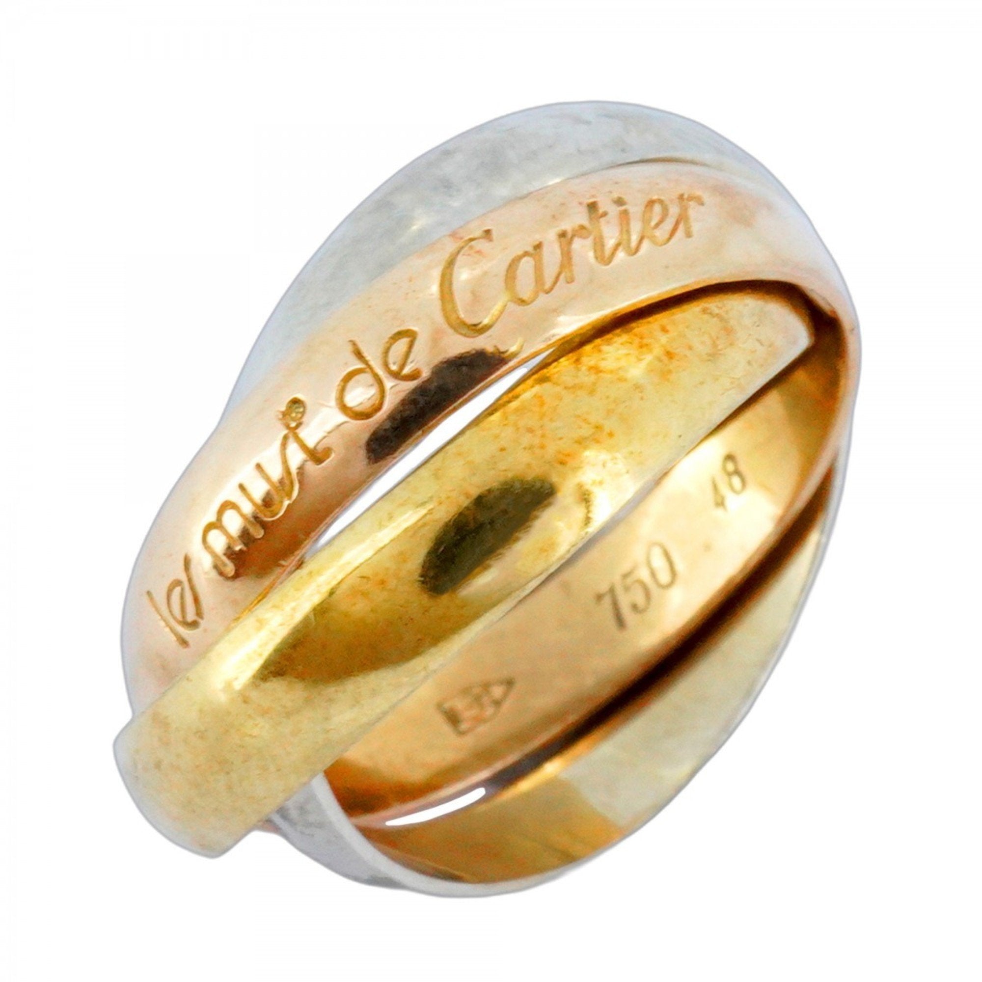 Vendome Louis Cartier Band Ring 18K Tricolor Gold