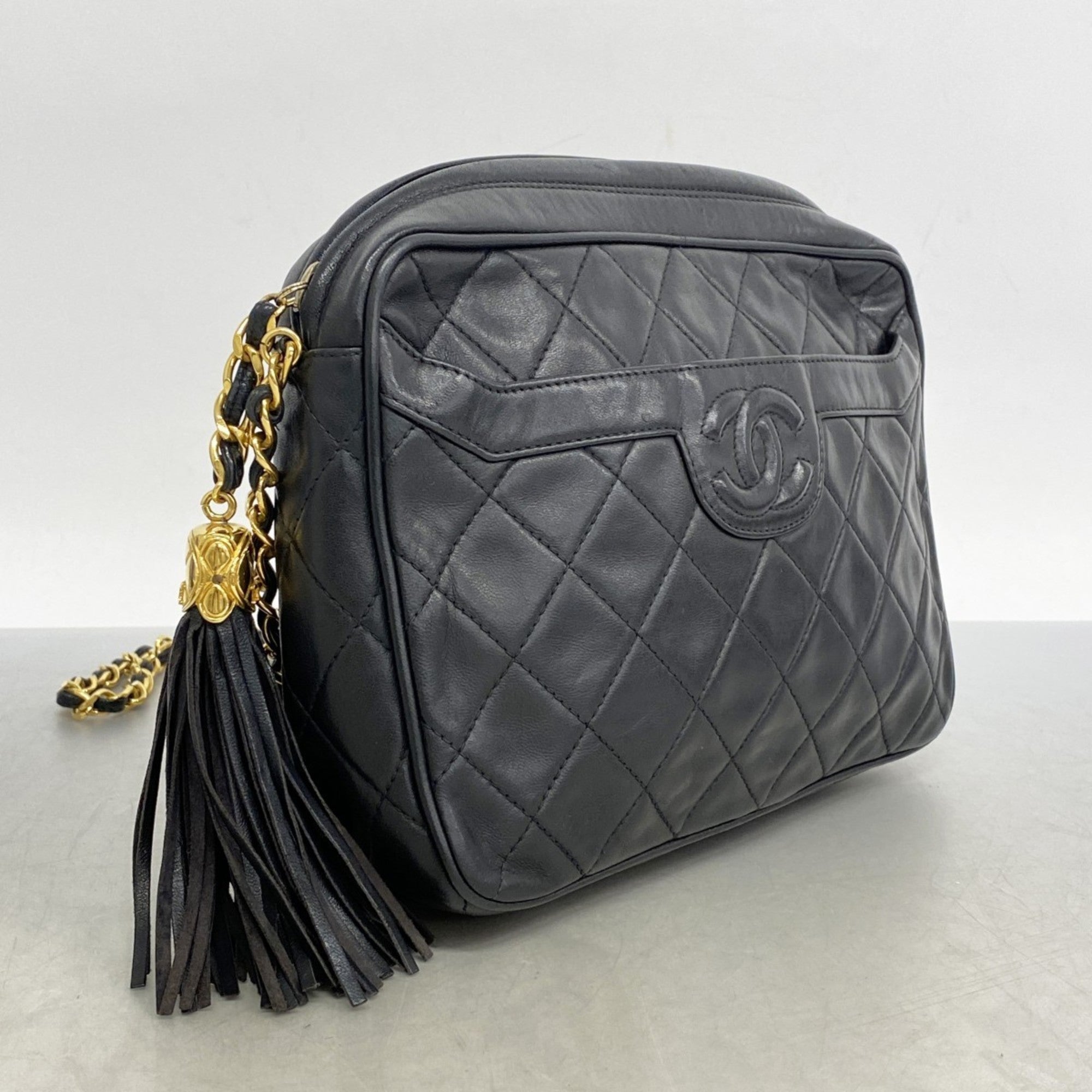 Vintage Front Pocket Camera Bag Quilted Lambskin Medium