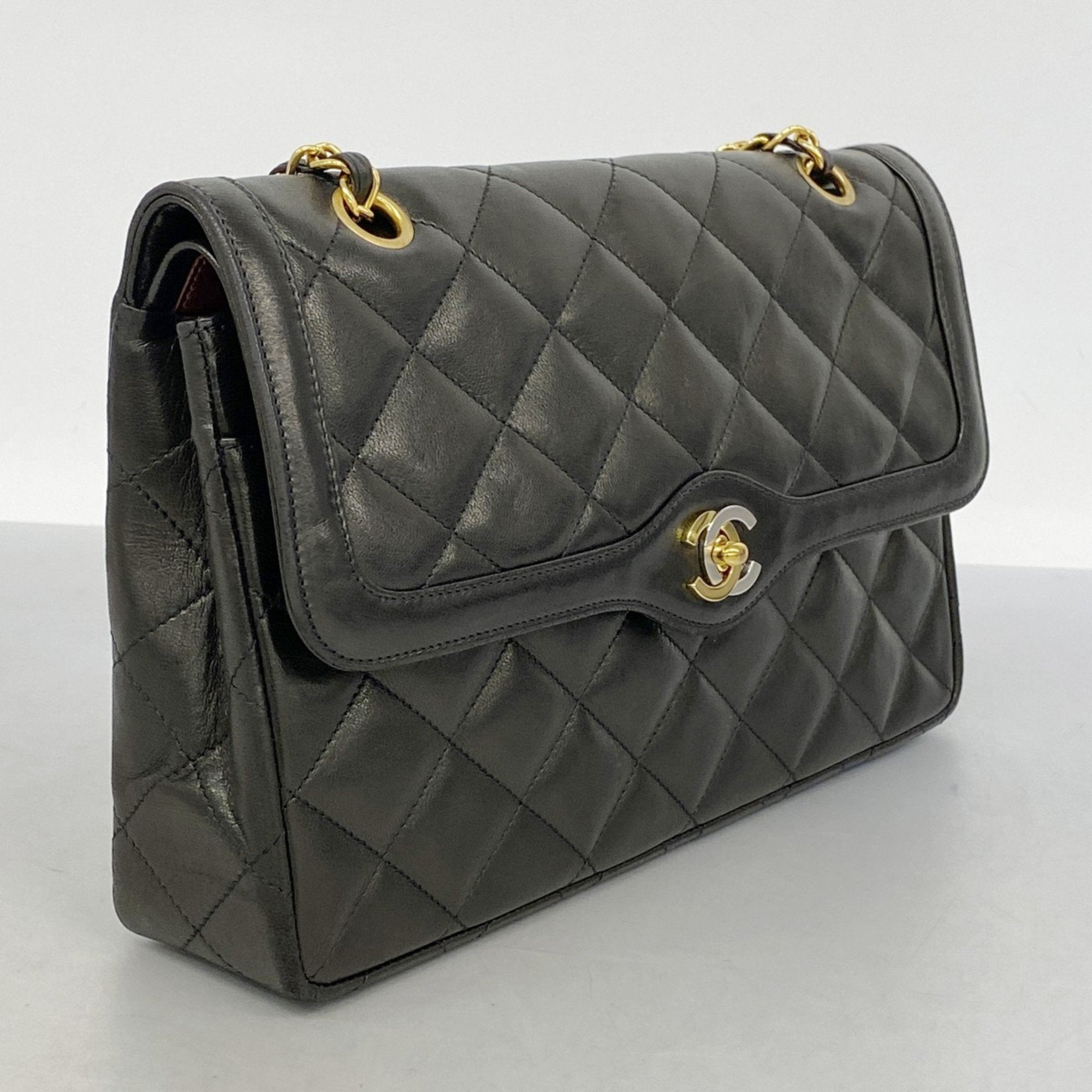 Vintage Two Tone CC Flap Bag Quilted Lambskin Medium