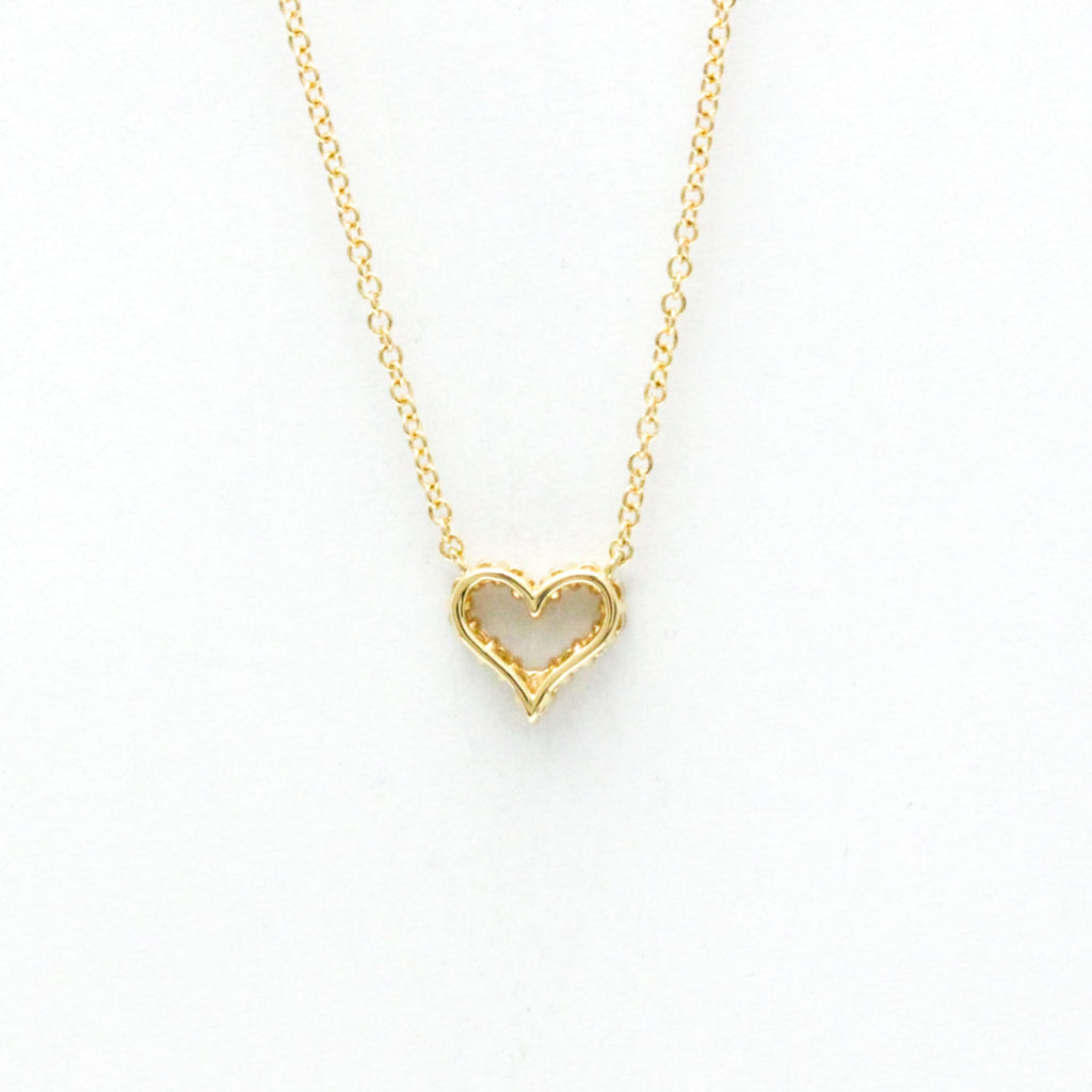 Sentimental Heart Pendant Necklace 18K Rose Gold Mini with Diamond